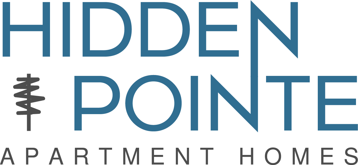 the logo for hidden point apartments on a white background